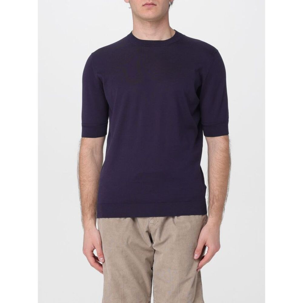 Pt Torino Men Pt Torino Short-Sleeved Crew-Neck Cotton Jumper With Ribbed Trims